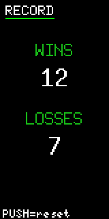 Record screen: 12 wins, 7 losses